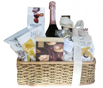 Luxus Geschenkkorb mit Champagner und Snacks