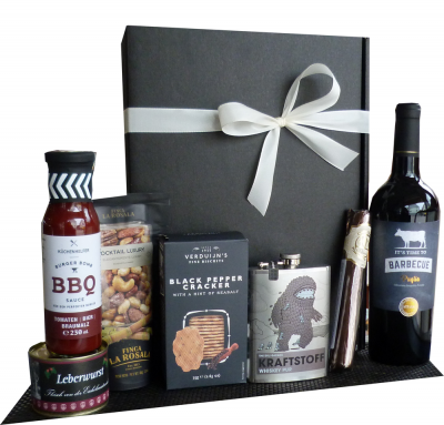 Geschenkkorb mit Wein und Feinkost als Männergeschenk